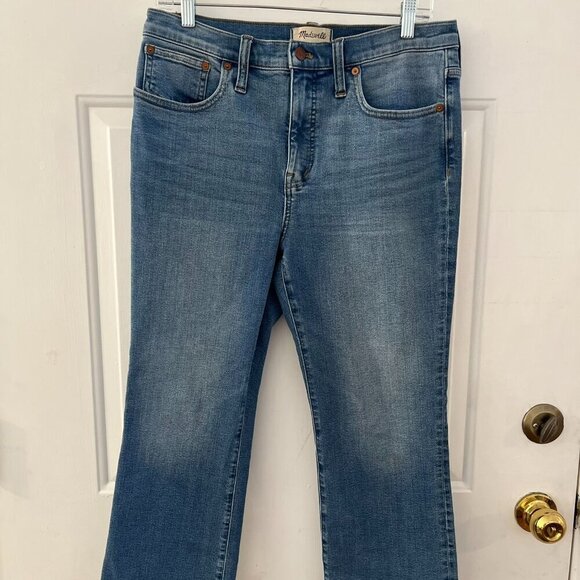 Madewell Woman's Blue Stretch Cal Demi-Boot Jeans Sz 29P - Picture 1 of 7